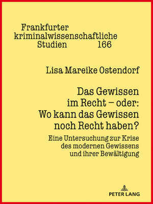 cover image of Das Gewissen im Recht  oder